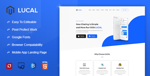 Lucal - Mobile App Landing HTML Template