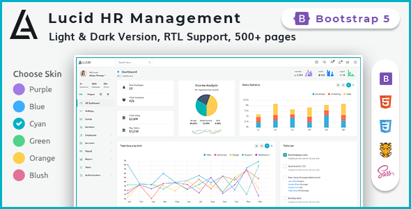 Lucid | HR and Project Management Admin Dashboard Template Bootstrap 5 & 4