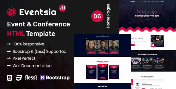 Eventsia - Event & Conference HTML Template