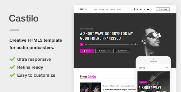 Castilo - Audio Podcast HTML Site Template