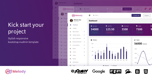 Melody Bootstrap Admin Dashboard Template