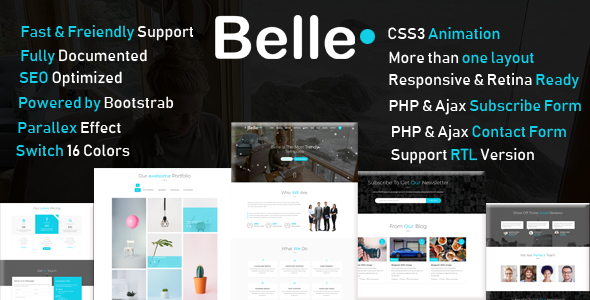 Belle - One Page HTML Template + RTL