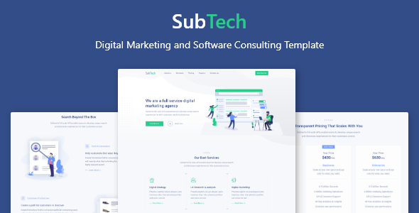 SubTech - Digital Marketing and Software Consulting Template