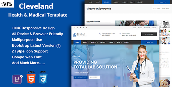 Cleveland - Responsive Hospital, Health And Medical Template