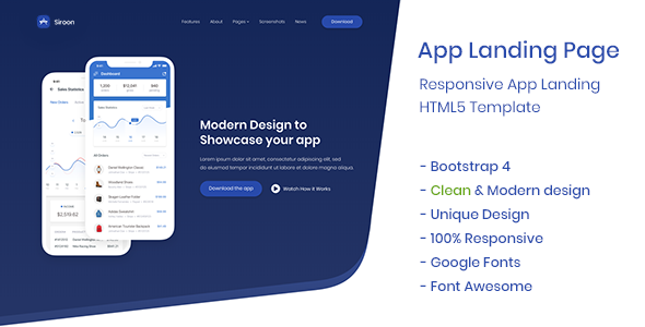 App Landing Page - Siroon