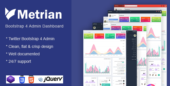 Metrian - Responsive Bootstrap 4 Admin Dashboard
