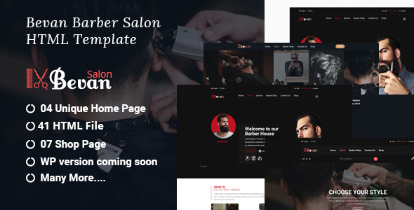 Bevan – Barber Salon Bootstrap 4 HTML Template