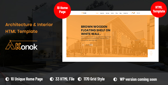 Konok - Architecture & Interior Bootstrap4 HTML5 Template