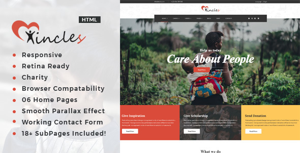 Incles - Responsive HTML Template for Charity & Fund Raising