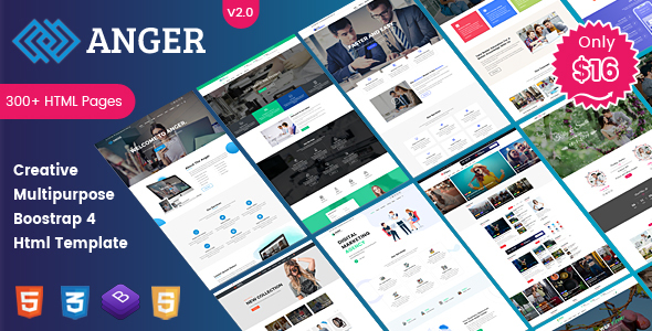 Anger Multipurpose - Creative Agency, Digital Marketing and Portfolio  Multi-Purpose Template