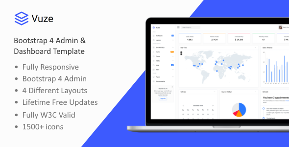 Vuze - Bootstrap 4 Admin & Dashboard Template