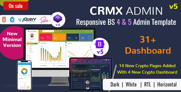 CrmX - Bootstrap Admin Dashboard Template & User Interface
