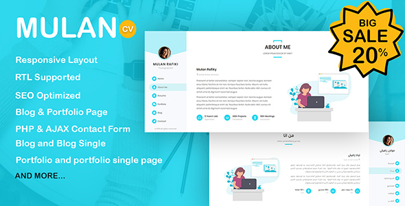 Mulan - Resume / CV Template + RTL