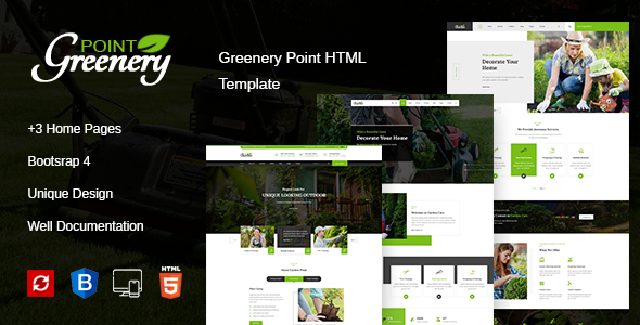 Greenery Point - Gardening and Landscaping HTML Template + RTL