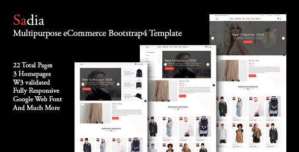 Sadia - Multipurpose eCommerce Bootstrap4 Template