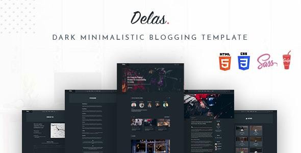 Delas - Dark Minimalist Blogging HTML Template