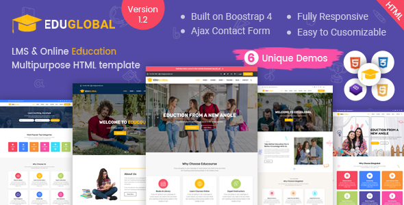 Education LMS and Courses HTML Template for Educational Site - Eduglobal