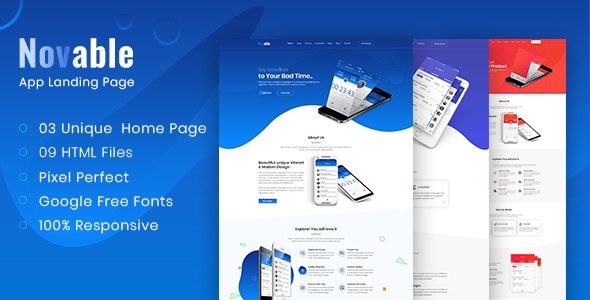 Novable - App Landing HTML5 Template