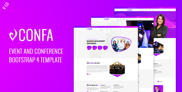 Confa - Event And Conference bootstrap 4 template