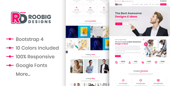 Roobig Designs - Corporate Business Landing Page Template