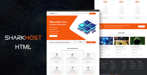 SharkHost - Hosting HTML Template
