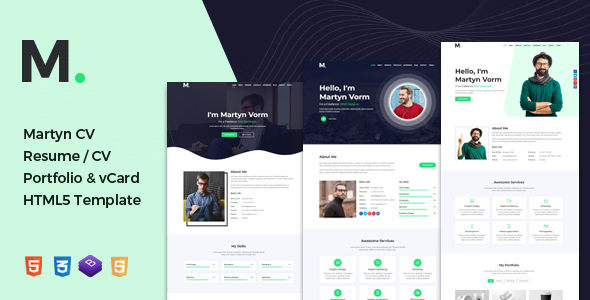 Martyn - CV/Resume/Portfolio/vCard HTML Template