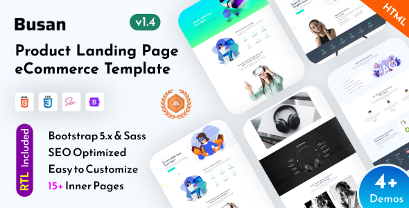 Busan - Single Product Landing Page eCommerce Bootstrap 5 Template