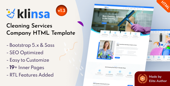 Klinsa - Cleaning Services Company Bootstrap 5 Template