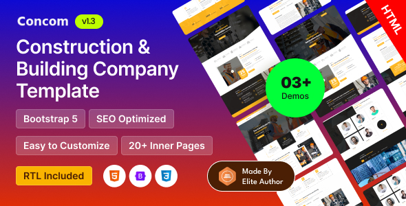 Concom - Construction & Building Company Bootstrap 5 Template