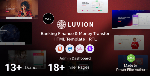 Luvion - Banking Finance & Money Transfer Bootstrap 5 Template