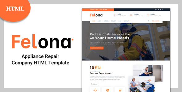 Felona - Appliance Repair Company HTML Template