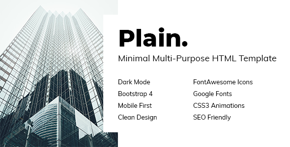 Plain - Minimal Multi-Purpose HTML Template