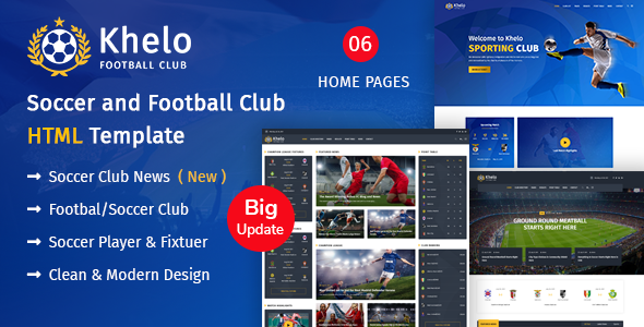 Khelo - Soccer & Football Club  HTML Template