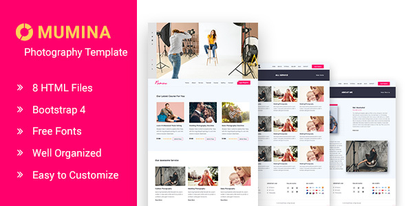 Mumina Photography and Portfolio HTML Template