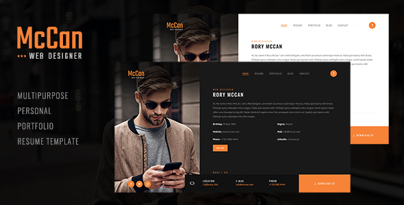 McCan - Creative Personal Portfolio Template