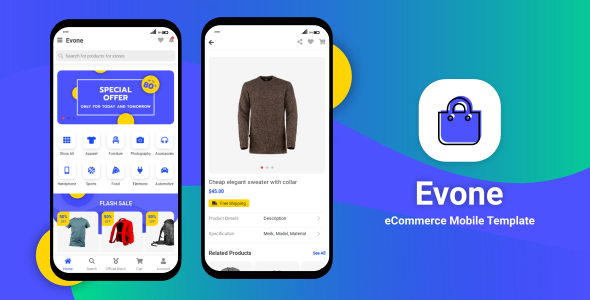 Evone - eCommerce Shop & Store Mobile Template