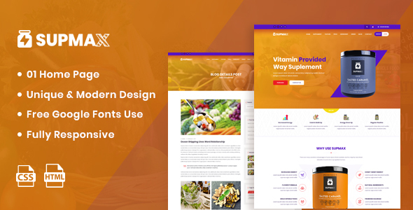 Supmax - Health Supplement Landing Page