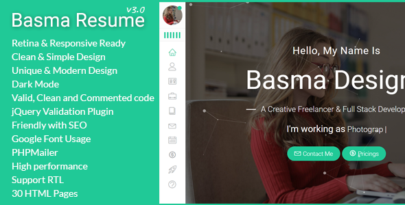 Basma - Resume / CV Template + RTL