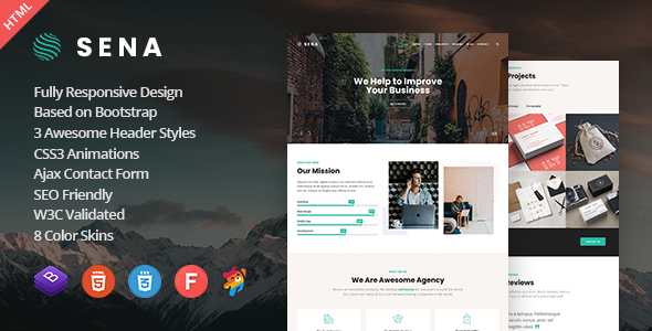 Sena - Responsive One Page Parallax Template