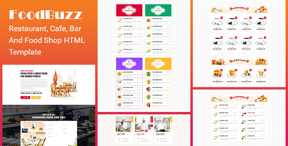 FoodBuzz-Restaurant, Cafe, Bar and Food shop HTML Template