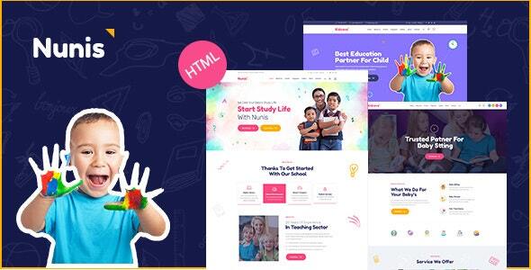 Nunis - Day Care & Kindergarten HTML Template