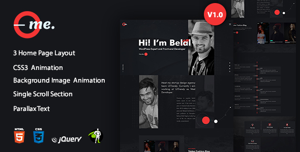 onlyMe - One Page Personal Portfolio