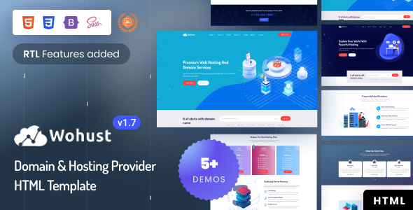 Wohust - Domain Hosting Services Bootstrap 5 Template