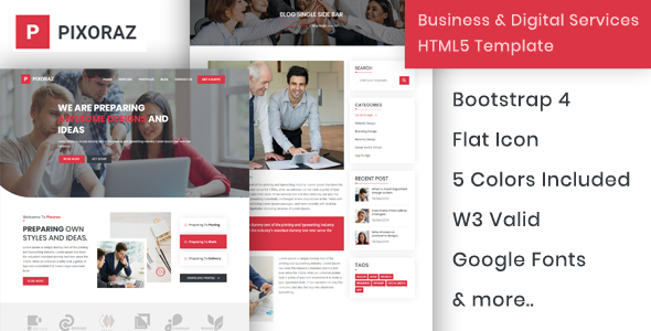 Pixoraz - Business & Digital Services HTML5 Template