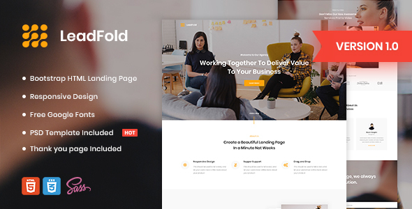 LeadFold - Lead Generation HTML Landing Page Template