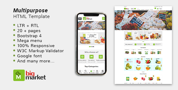 Bigmarket - Multipurpose Responsive Bootstrap Template