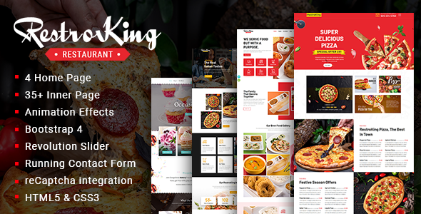 RestroKing - Cake Pizza & Bakery Bootstrap 4 Template