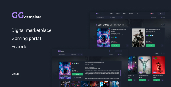 GoGame – Digital marketplace HTML Template