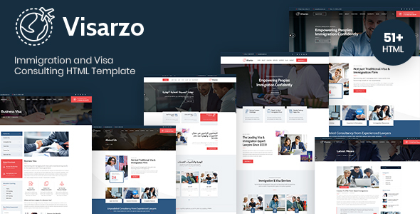 Visarzo – Immigration and Visa Consulting HTML Template