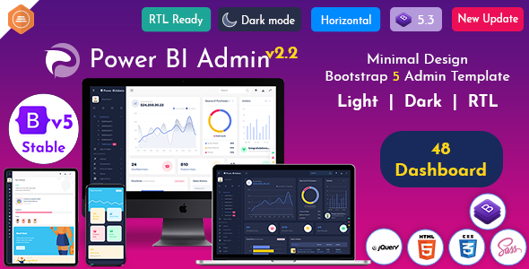 Power BI Admin - Responsive Bootstrap Admin Templates with UI Framework